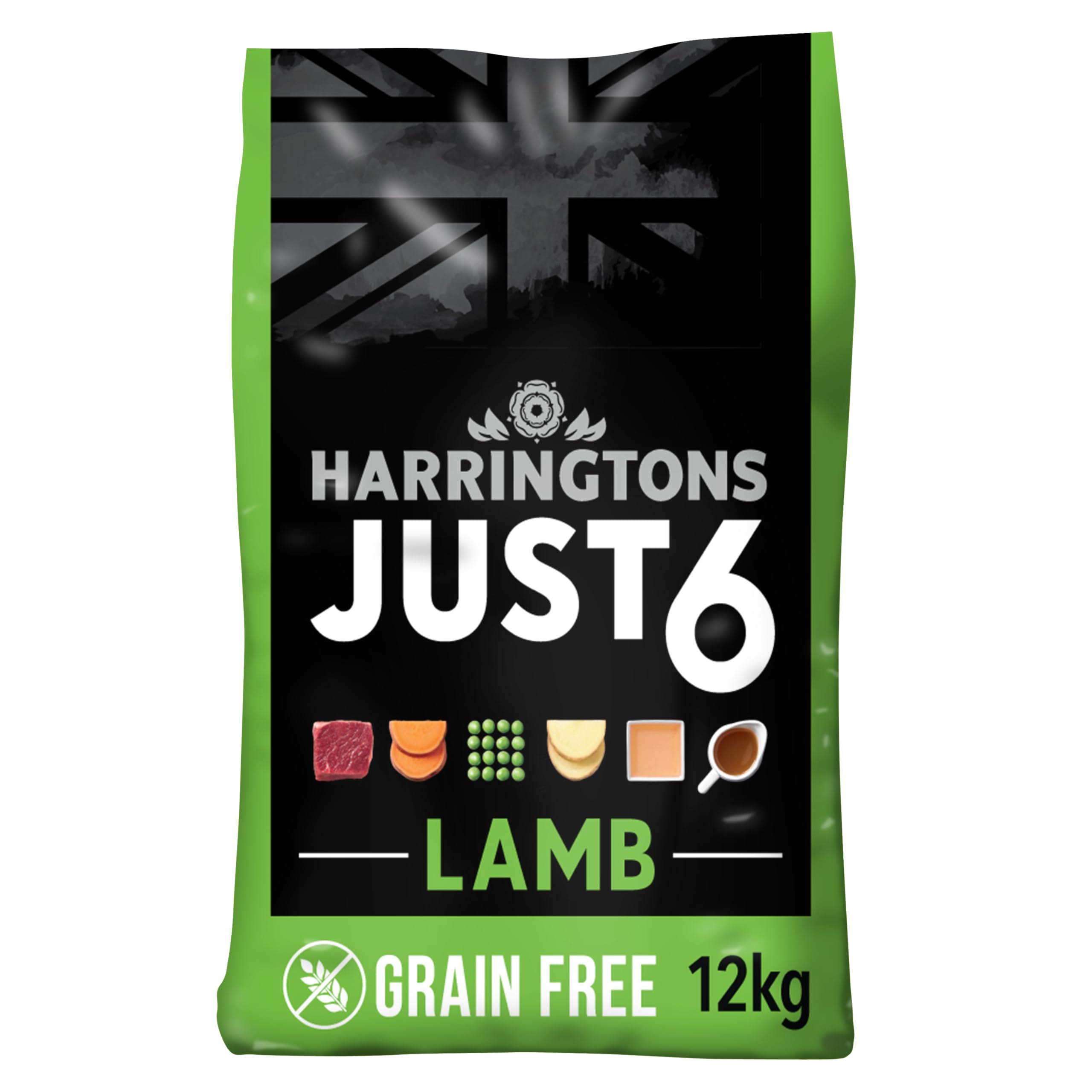 Harringtons Just 6 Complete Grain Free Dry Adult Dog Food Lamb 12kg - With Added Fresh Baked Bites