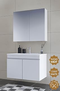 Tokyo 65 cm MDF Banyo Dolabı Seti Beyaz