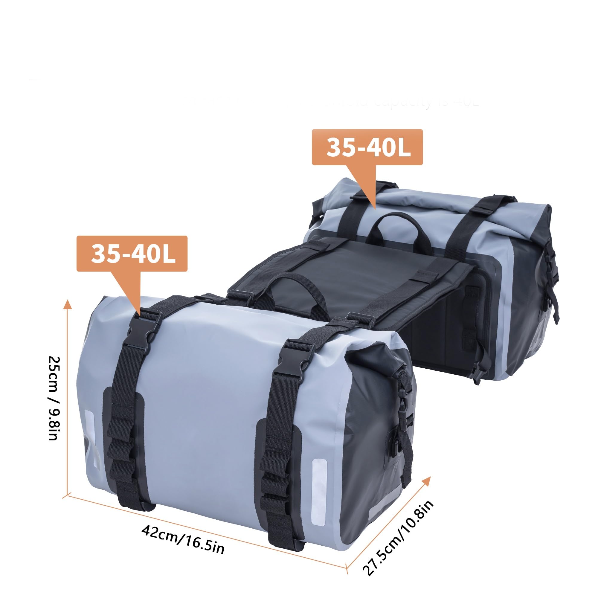 Borsa multifunzionale Accessori Moto Borse Laterali Impermeabili Da Viaggio Borsa Coda(Grey)