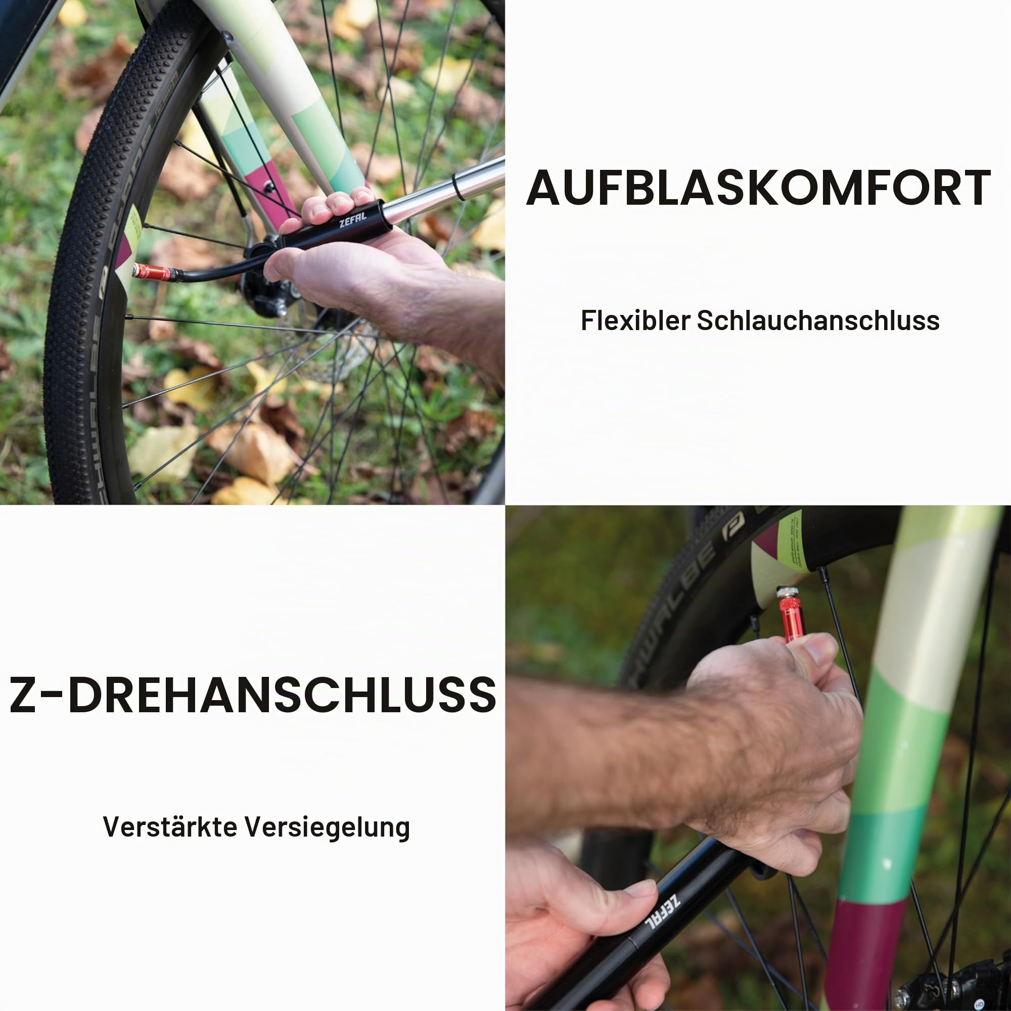 Zéfal Gravel Mini Handpumpe, Schwarz, 18 cm