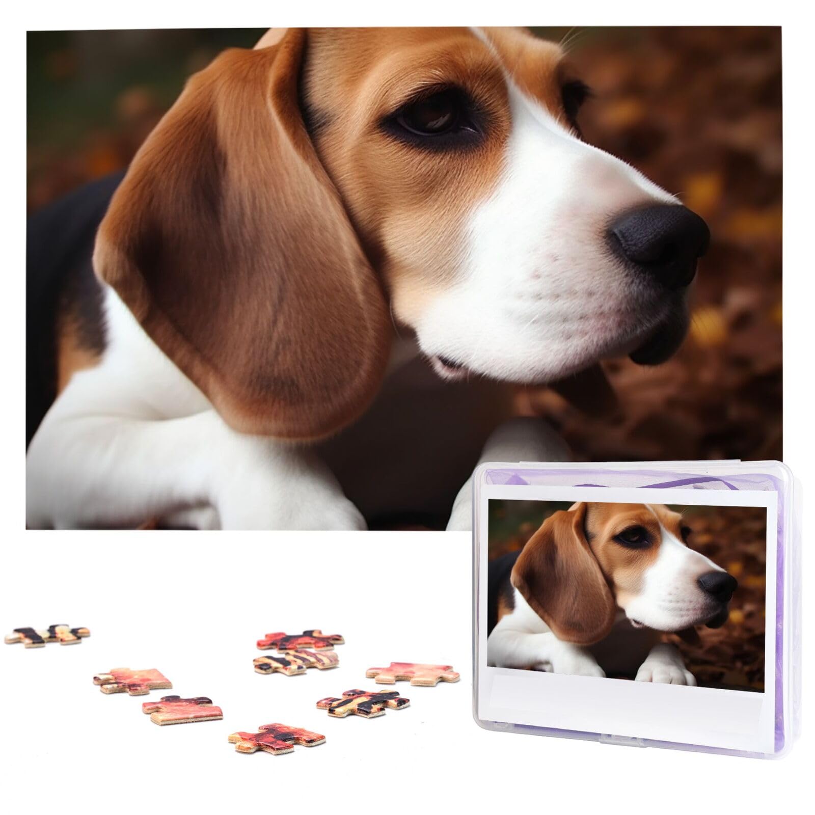 SaifFeCute Beagle Puzzles 1000 Pieces Personalized Jigsaw Puzzles Photos Puzzle for Family Picture Puzzle for Adults Wbirthday/Cute Bele/1000Pcs