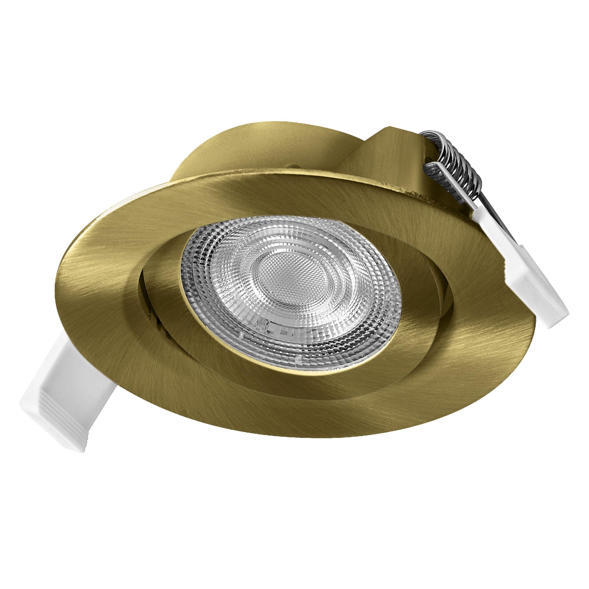Osram Spot Set Spot LED encastrable Simple DIM, 4,9 W 827 laiton, lot de 3 interrupteurs muraux dimmables, blanc chaud 2700 K