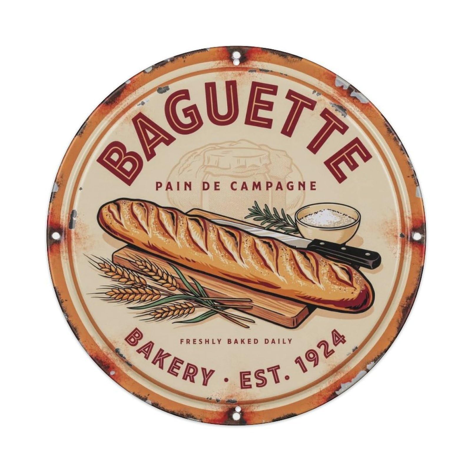 Paris-Bread-Plaque Metal Tin Sign Plaque