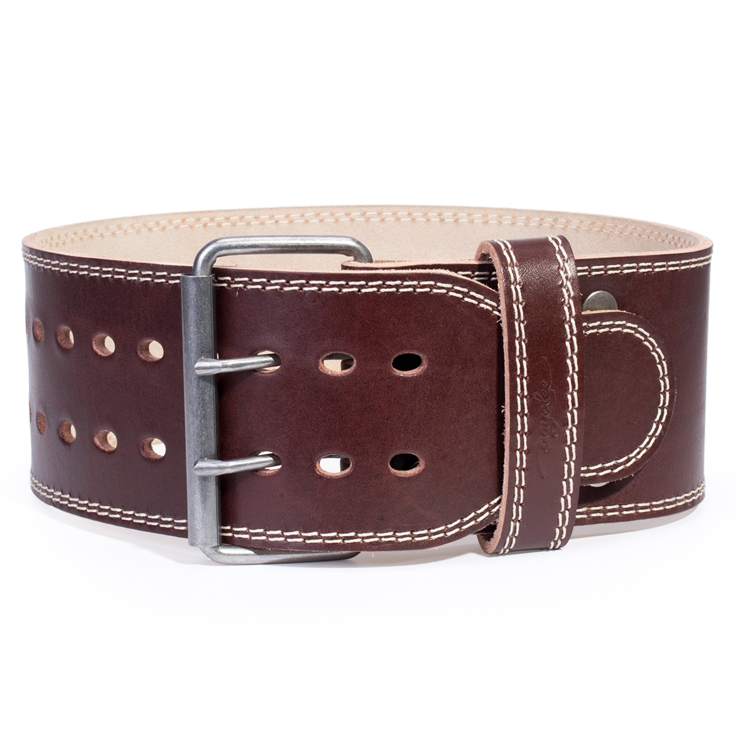 POYOLEE Leather Weight Lifting Belt for Men and Women 4" Wide Full