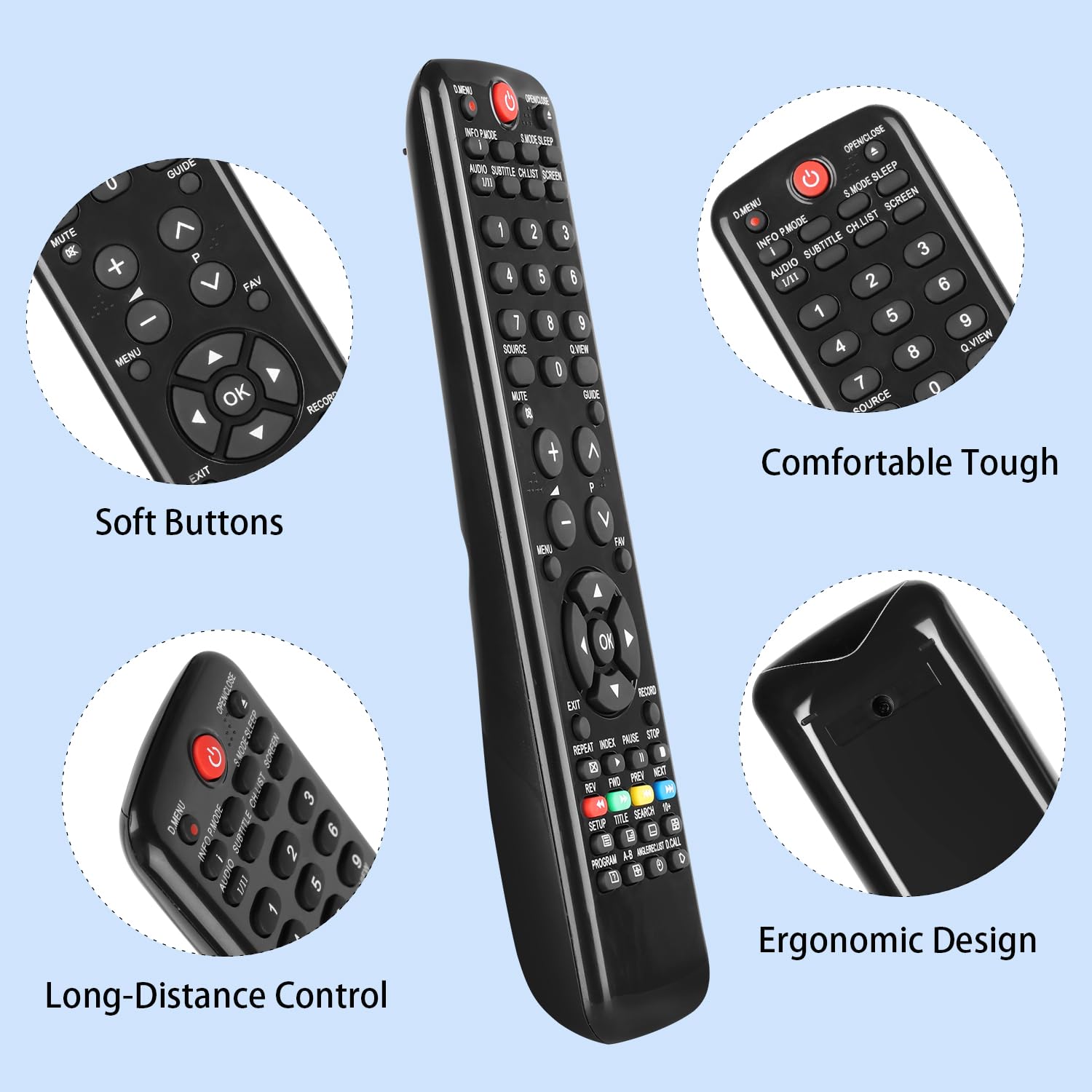 ALLIMITY Telecomando Sostituzione adatta per Haier LED LCD TV HTR-A18E E55U6500U LE22M690CF LE46M600CF LE32B7000CF LE40B7000CF LE39B8550T LE40F9000CF LE32B7000T LE49U6500U LE40M600CF