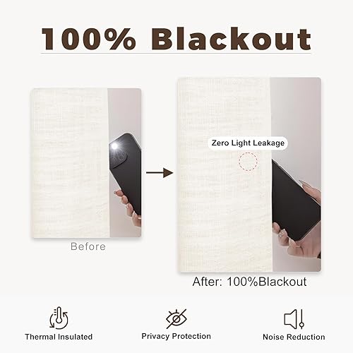 Miniatura 3 de TWOPAGES Cortina opaca con aislamiento térmico para ventana, plisada y con pestaña trasera, para oscurecer la habitación, para sala de estar, 26 x