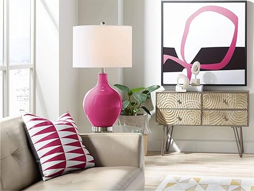 Miniatura 3 de Color + Plus OVO - Lámpara de mesa de cristal rosa vivaz de 28 12" de alto