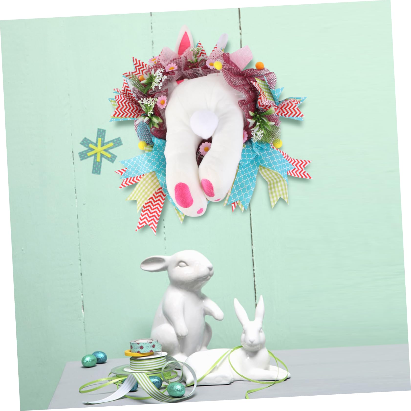 ABOOFAN 2 Pz ghirlanda pasquale gnomi da giardino divertenti della porta del coniglietto di pasqua ghirlande coniglio pasquale easter bunny ghirlanda di coda di coniglio Peluche
