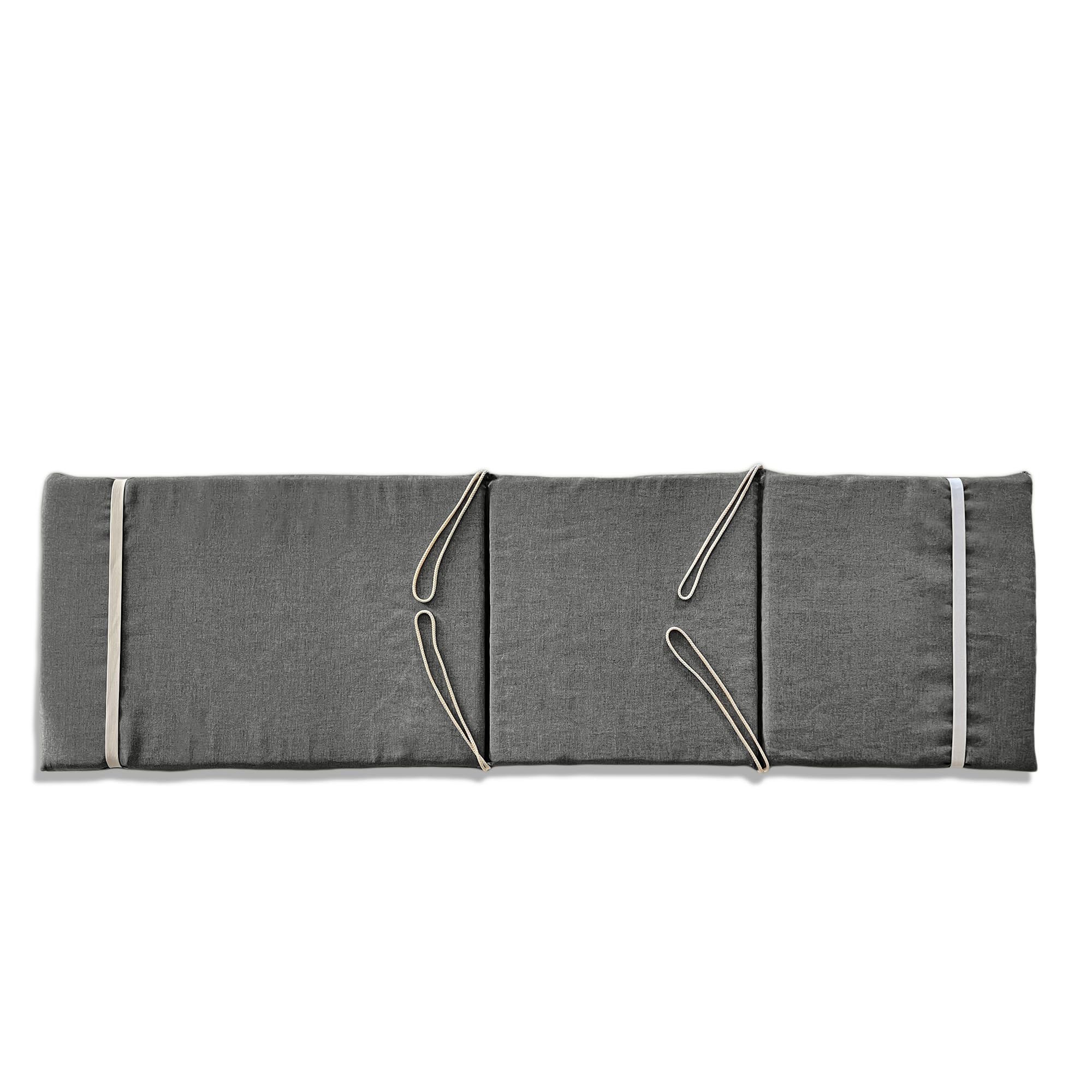 Cuscino Imbottito per Sdraio in Legno 165x50x3,5 cm Made in Italy - Ricambio cuscino sedia Sdraio Tinta Unita (Grigio)