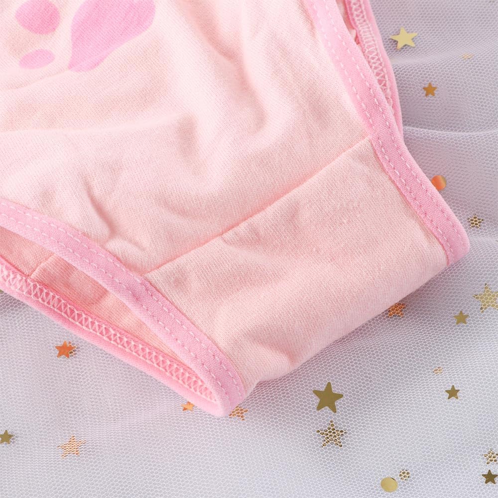 Vctitil 3pcs Cute Japanese Low Waist Panties Cute Paw Pattern Cotton Underwear Bandage Bikini Sexy Underwear Multicolor