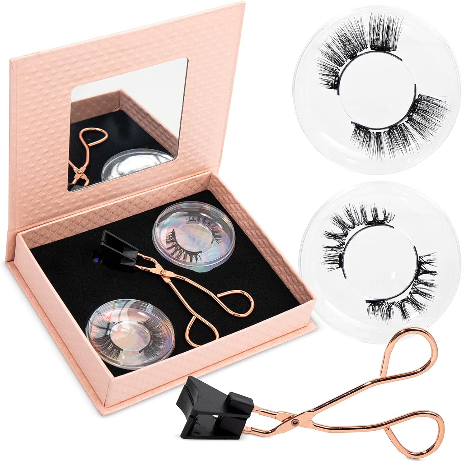 Dual Magnetic Eyelashes, False Magnetic Eyelashes, Ultra Thin 2mm Magnet eyelashes, Reusable Eyelashes with Applicator (2 Pairs)