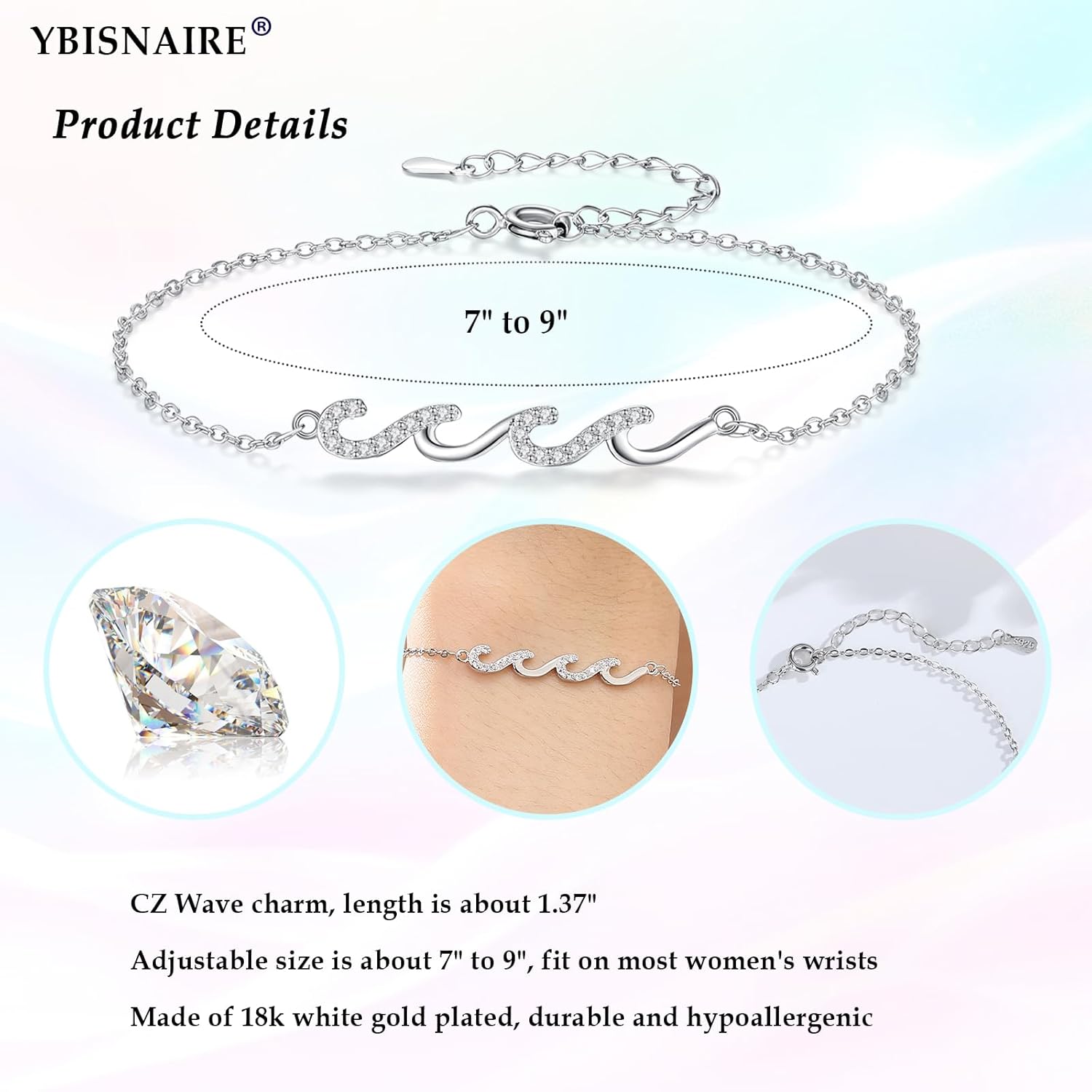 Birthday Gifts for Women Mom Wife Grandma Daughter Friend Bestie Sister, Silver Waves Bracelet Gift for Woman Birthday Gifts Ideas, The Waves of Life Gift for Christmas Mothers Day - Image 6