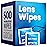 Lens Wipes for Eyeglasses - Pre-moistened Eyeglass Lens Cleaning Wipes - 500 Lens Wipes Individually Wrapped Sracth-Free Streak-Free Eye Glasses Wipes Lens Cleaner for Sunglass & Camera Lens