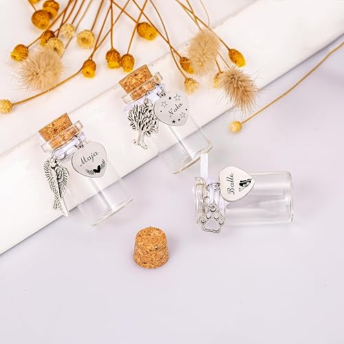 Miniatura 2 de Urnas conmemorativas para mascotas, pequeños frascos de vidrio para cenizas o cabello, recuerdo de gato, urnas conmemorativas de dientes, recuerdo