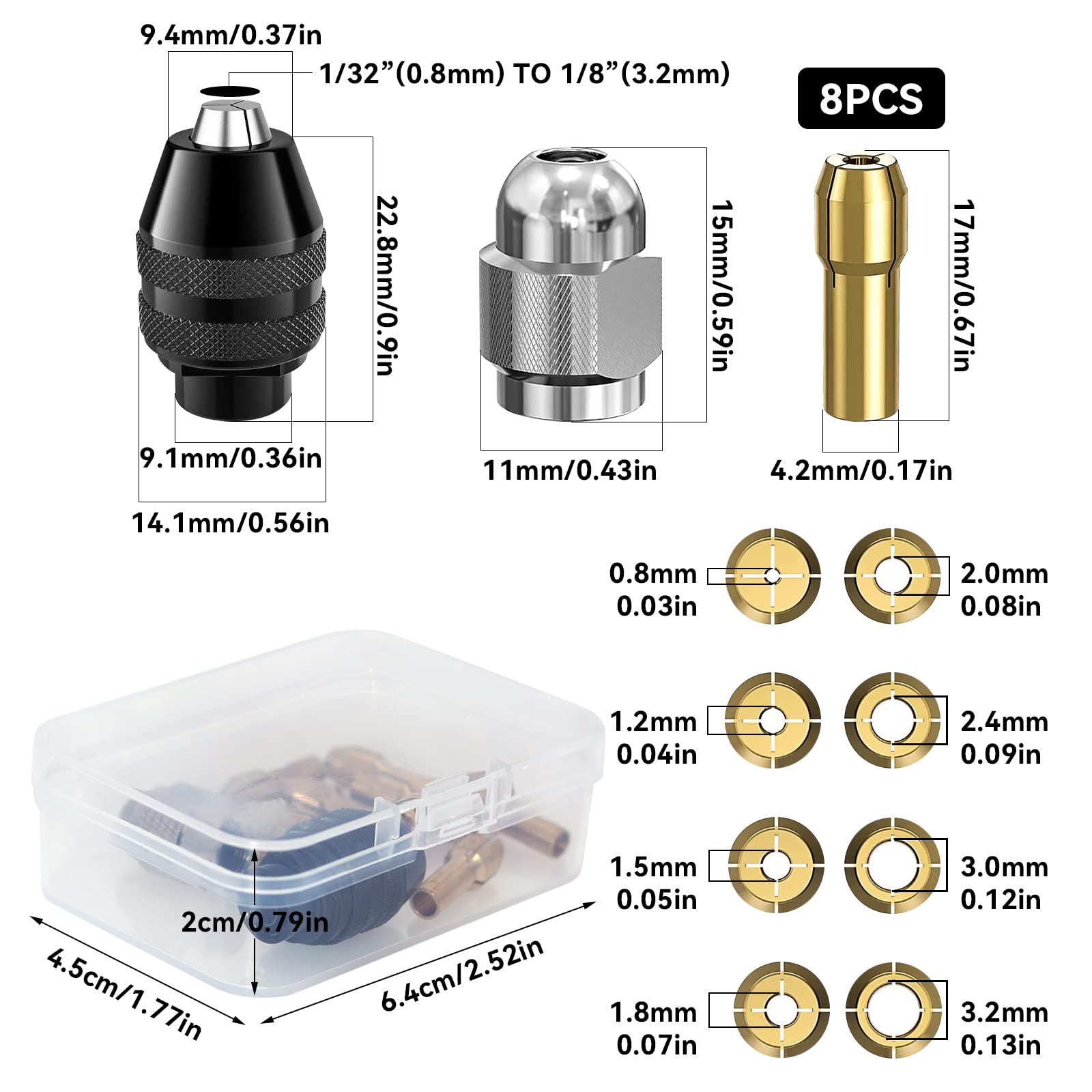 Ensemble D'adaptateurs De Mandrin De Perceuse 12 Pièces