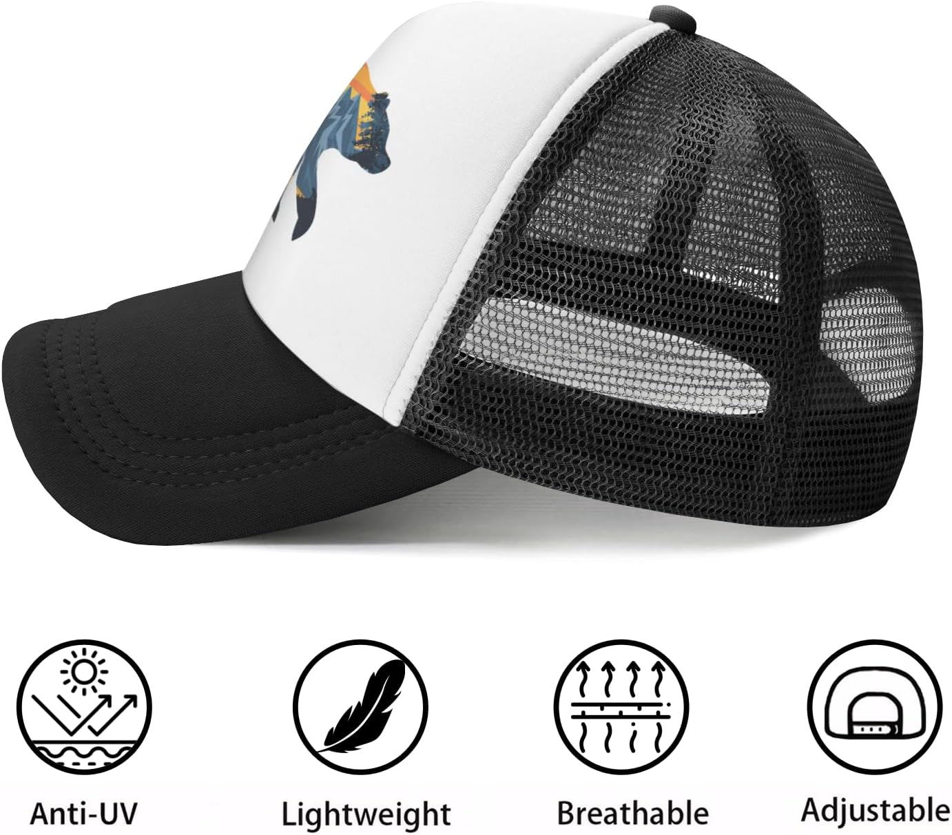 Boys' Bear Mountain Trucker Mesh Hat for Youth Toddler, Snapback Adjustable Baseball Cap for Boys and Girls