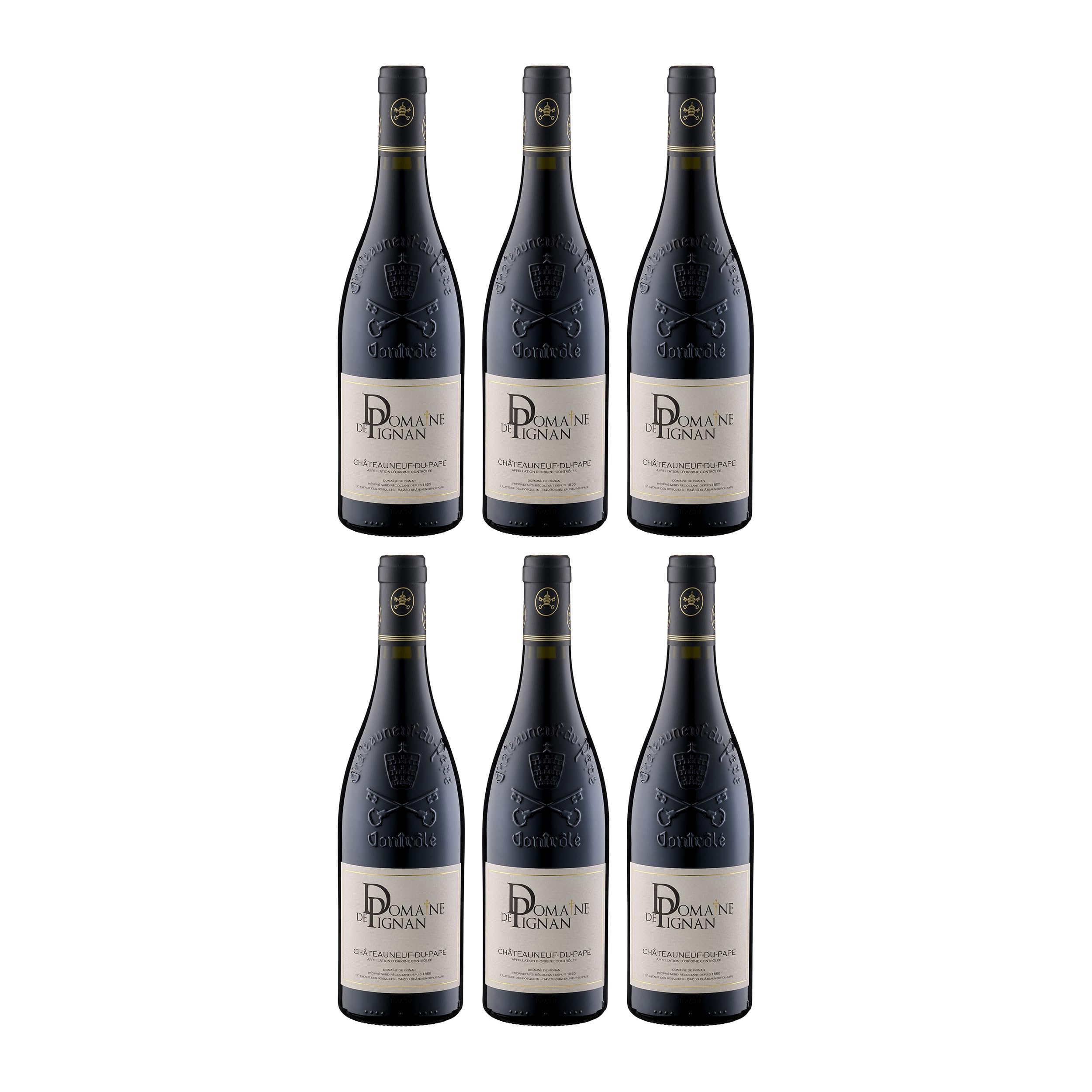 Domaine de Pignan Châteauneuf du Pape Cuvée Tradition Rotwein Rot trocken Frankreich inkl. FeinWert E-Book (6 x 0.75 l)