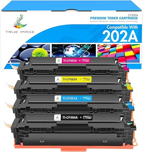 TRUE IMAGE Cartucho de tóner de repuesto compatible para impresora HP 202A CF500A 202X M281fdw Color Laserjet Pro MFP M281fdw M281cdw M254dw M281fdn