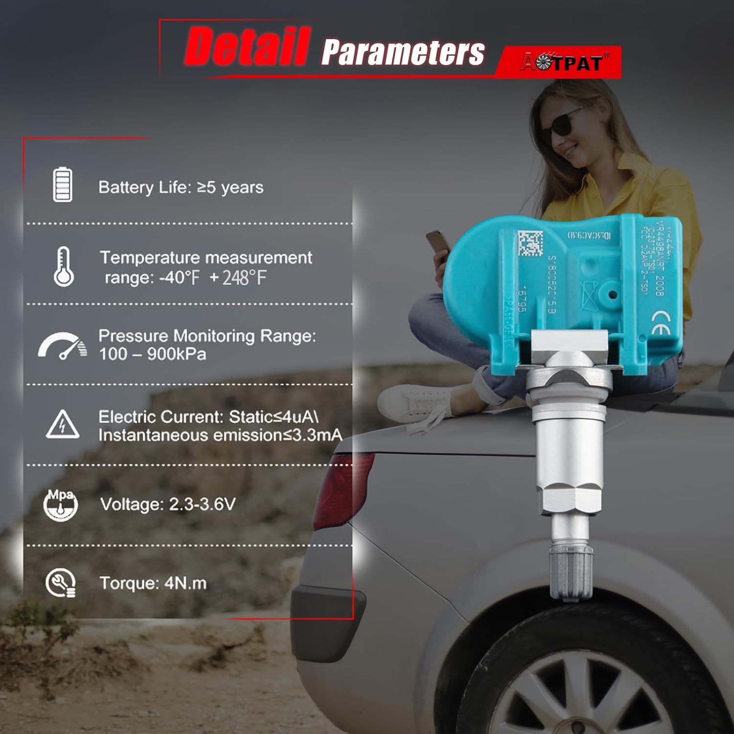 TPMS Sensor Fits for:-Jeep Wrangler 2007-2012 Compass 2007-2016 Patriot, for:-Chrysler 200 300, for:-Dodge Caravan Avenger Caliber Charger Durango Grand Caravan Magnum for:-SUZUKI OE#68078861AA