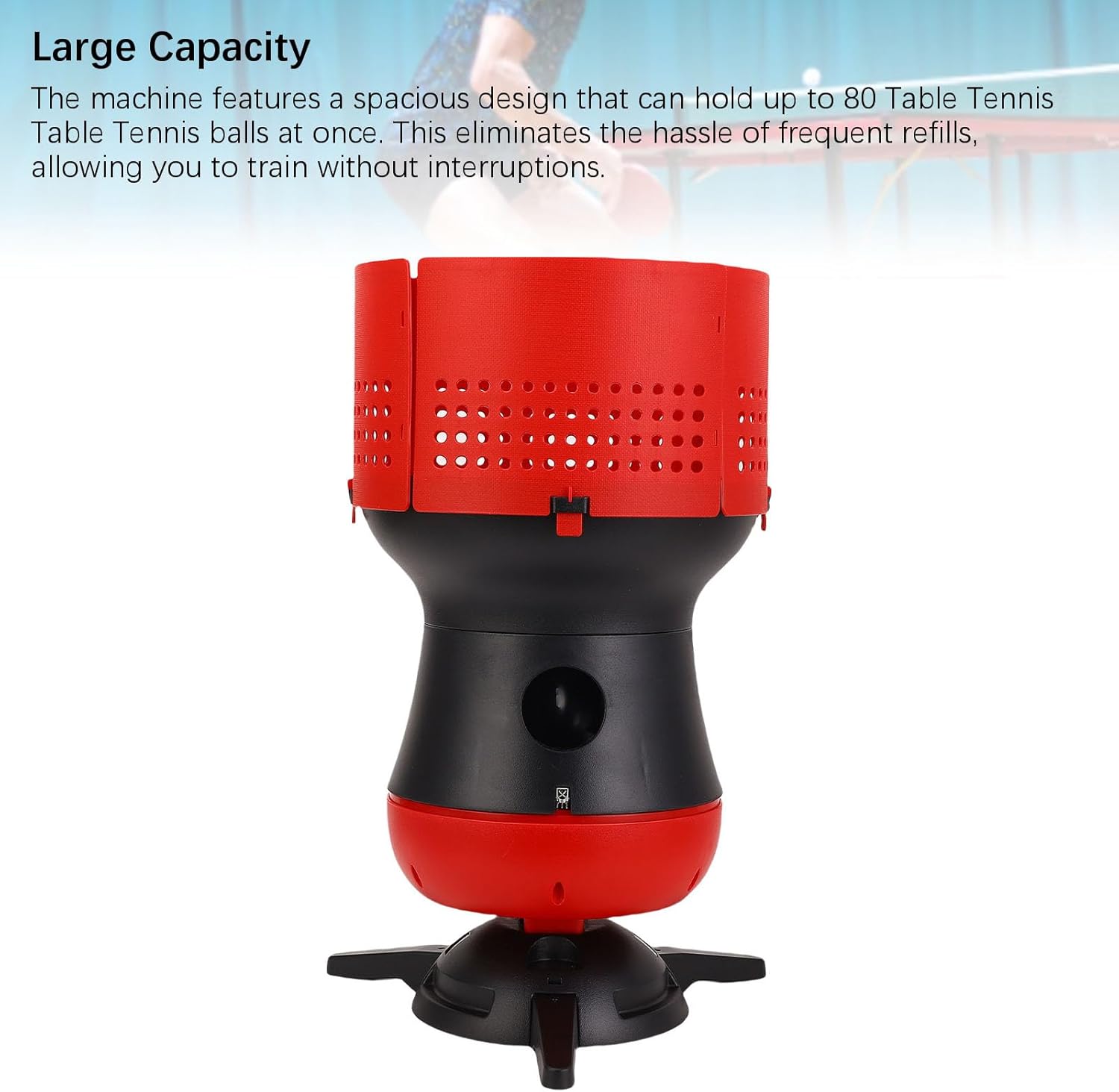 Multi Function Table Tennis Ball Machine 80 Ball Capacity Auto Robot Wireless Remote Adjustable Speed Frequency Spin Angle Home Club Professional Training Beginners