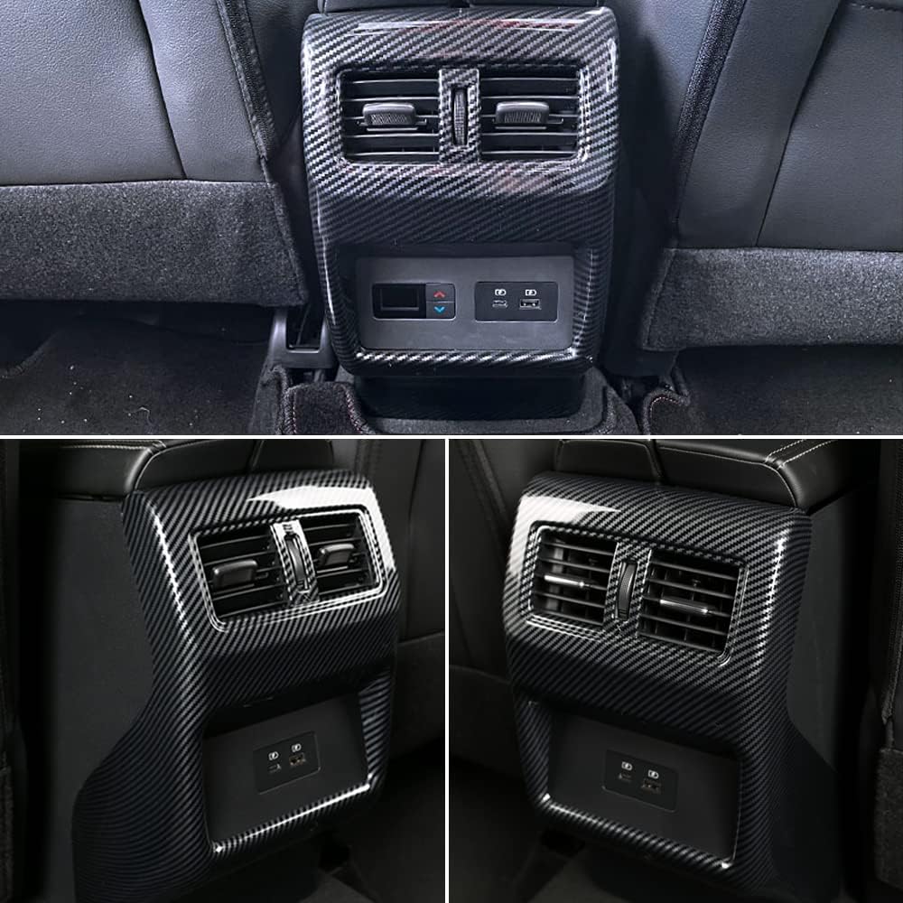 XITER ABS Rear Air Vent Panel Cover Car Decoration for Nissan Rogue 2021 2022 2023 2024 2025 2026 Automotive Interior Trim(Carbon Fiber)