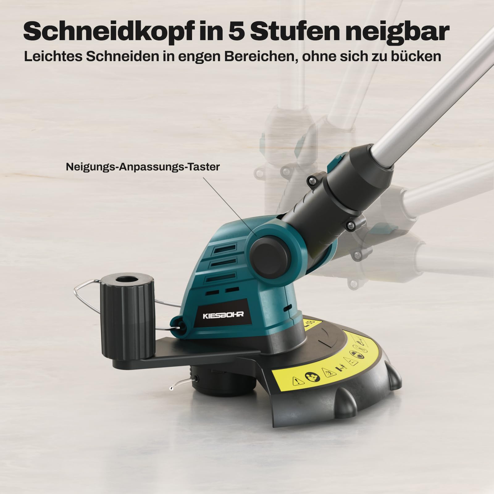 Garten Akku-Rasentrimmer Kompatibel mit Makita 18V Akkus, CSD001 String Trimmer mit Nylon Trimmerfaden, 25 cm Schnittkreis, Verstellbarem Griff und Pflanzenschutzbügel(ohne Akku)