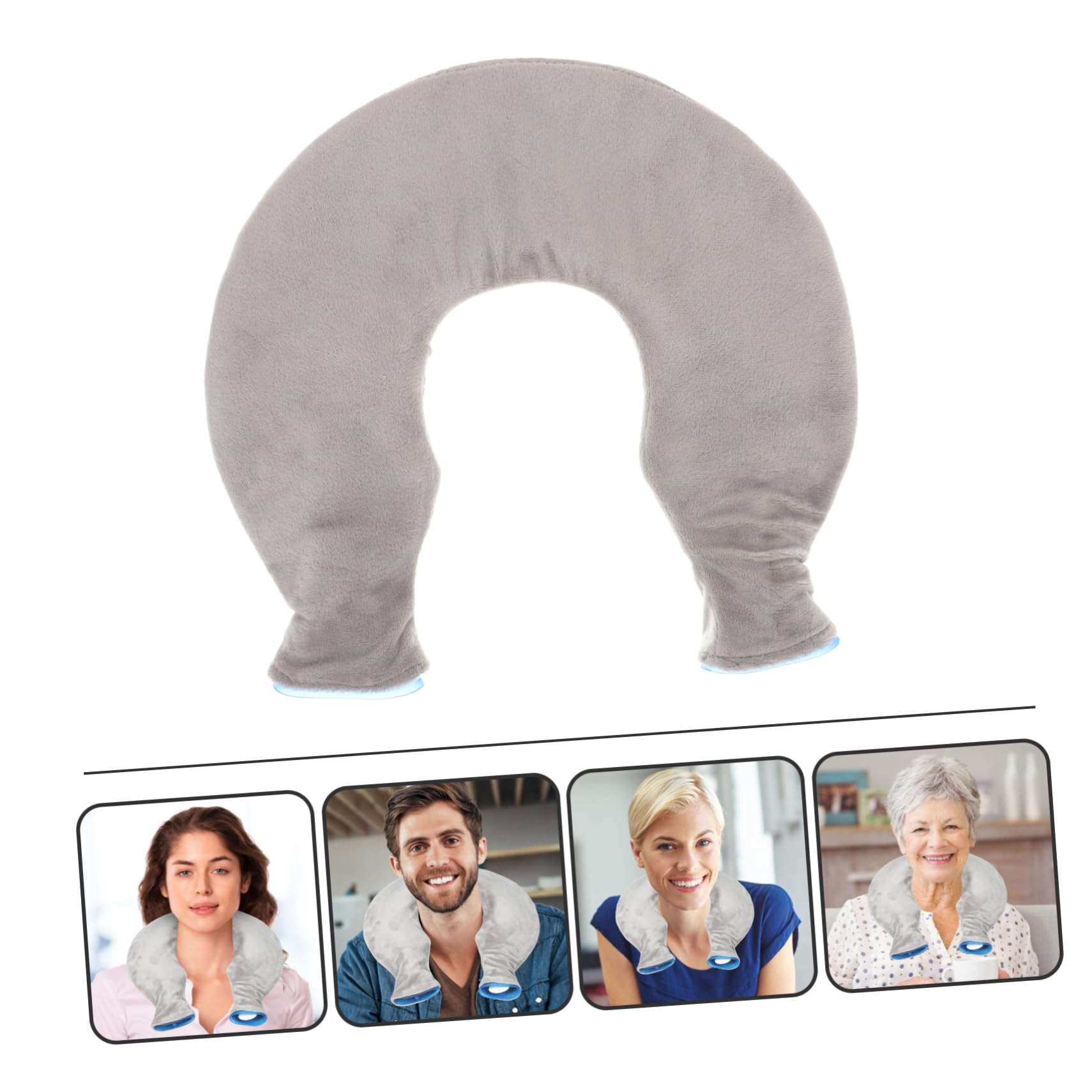 Borsa del Ghiaccio Terapeutica a U in Pvc Trasparente, Set Impacco Caldo e Freddo per Collo e Spalle, Design Ergonomico per Sollievo da Dolori Muscolari, Portatile