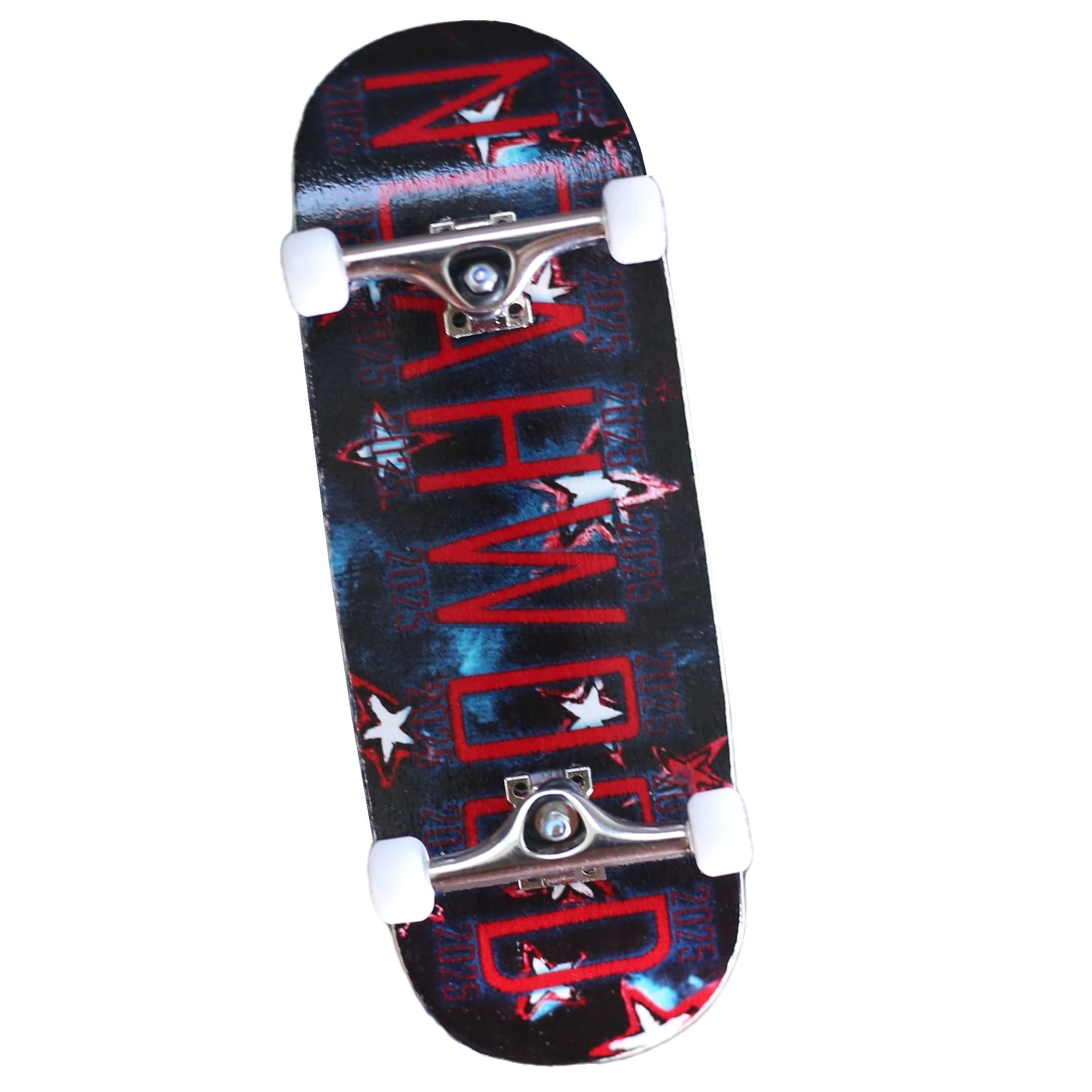 NOAHWOOD 2025 15s PRO Fingerboard Complete (5-Layer Colour Maple Wooden Pro Concave 35 x 98mm Handmade Deck + 34mm Prince 3G Silver Truck + Crown White Wheels iii) Noah Wood