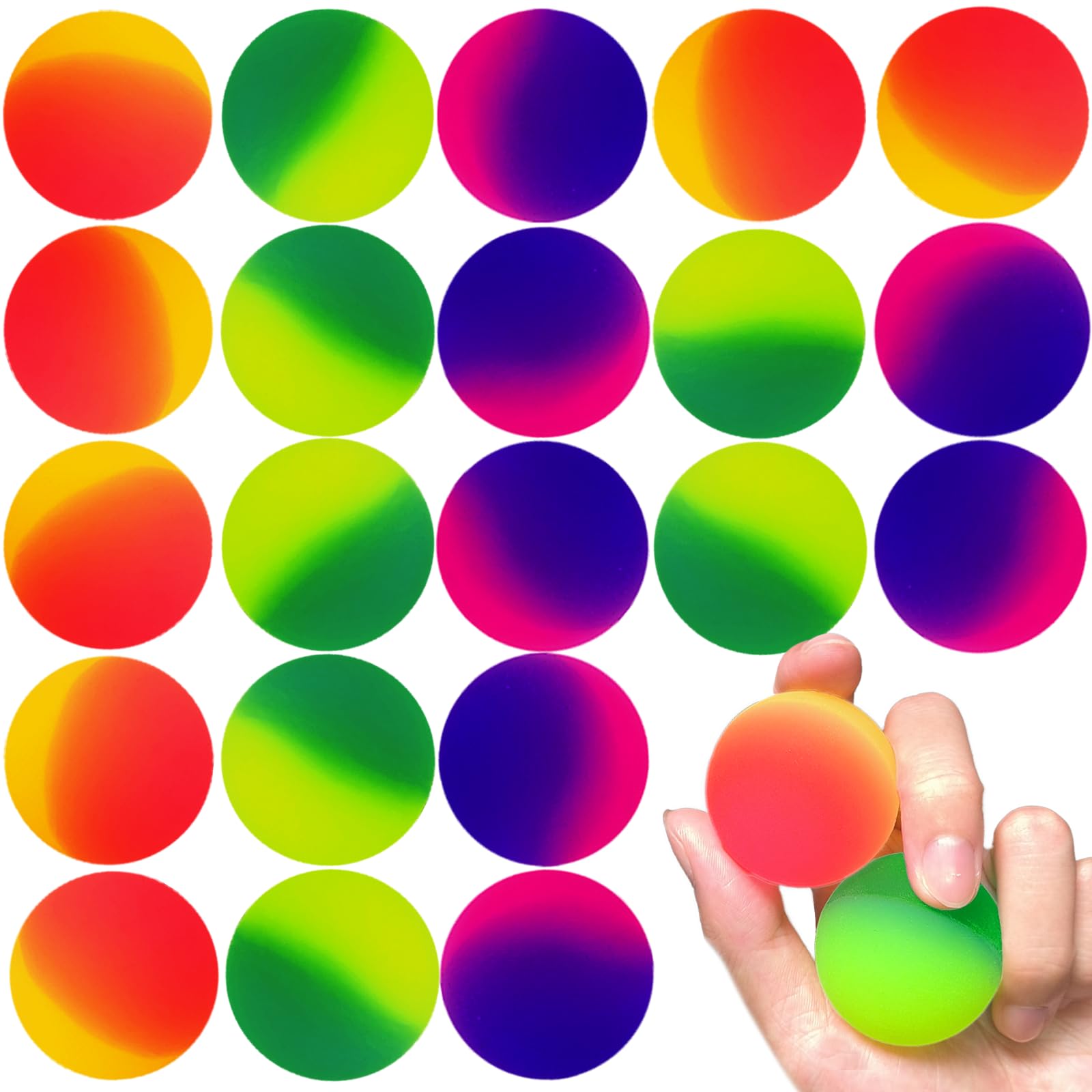 24 Pcs 45mm Jumbo Bouncy Balls,Colorful Bouncy Balls,Large Rubber High Bouncing Balls,Bulk Bright Balls for Party Favors,Kids,Christamas Gifts,Class Rewards,School Prizes