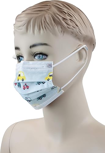 Miniatura 4 de Dynarex Mascarillas desechables de seguridad para niños, sin vidrio, con cintas elásticas para las orejas, alambre de nariz que se ajusta a la