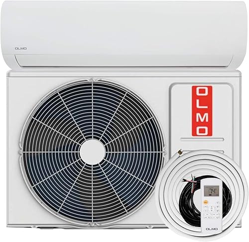 OLMO Alpic 12,000 BTU, 208230V Mini Split Aire Acondicionado Bomba de calor sin conductos con kit de instalación de 16 pies