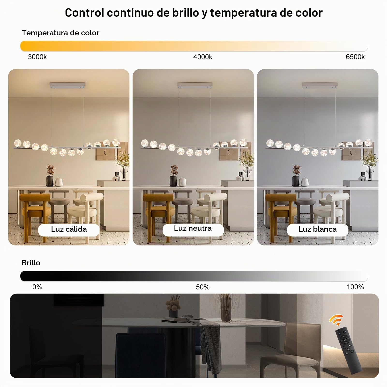 GEADI Lamparas de Comedor Modernas, Cromo Lámparas Colgantes Linear, 12 Luces Plafon LED Techo, Lampara Araña para Salón, Dormitorio, Bar, Sala de Estar