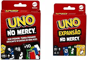 Kit U N O No Mercy + U N O No Mercy Expansão, Jogos de Cartas Originais Lacrados, com Mais Regras e Estratégia, para Família e Amigos
