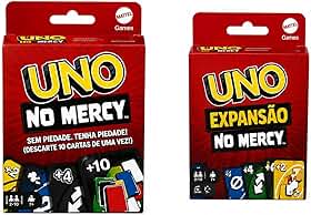 Kit U N O No Mercy + U N O No Mercy Expansão, Jogos de Cartas Originais Lacrados, com Mais Regras e Estratégia, para Família e Amigos