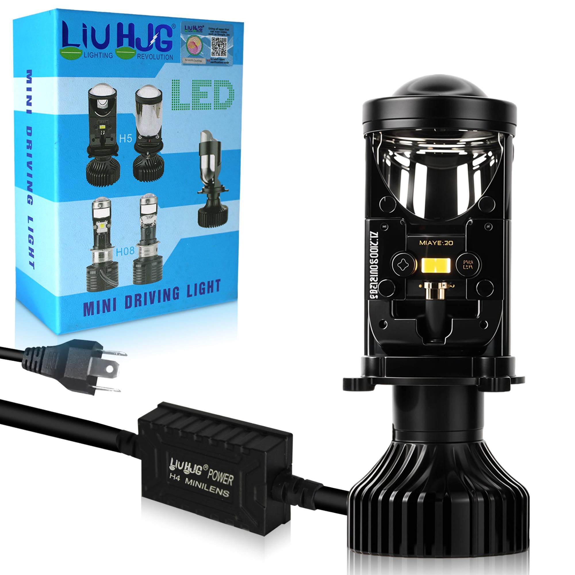 OTO2EYE 1 YEAR WARRANTY, Projector LED Lens Headlight, Mini Driving Light, H4/H5 40W Headlight Bulb, Hi/Lo Beam with Cooling Fan, Set of 1-image-42