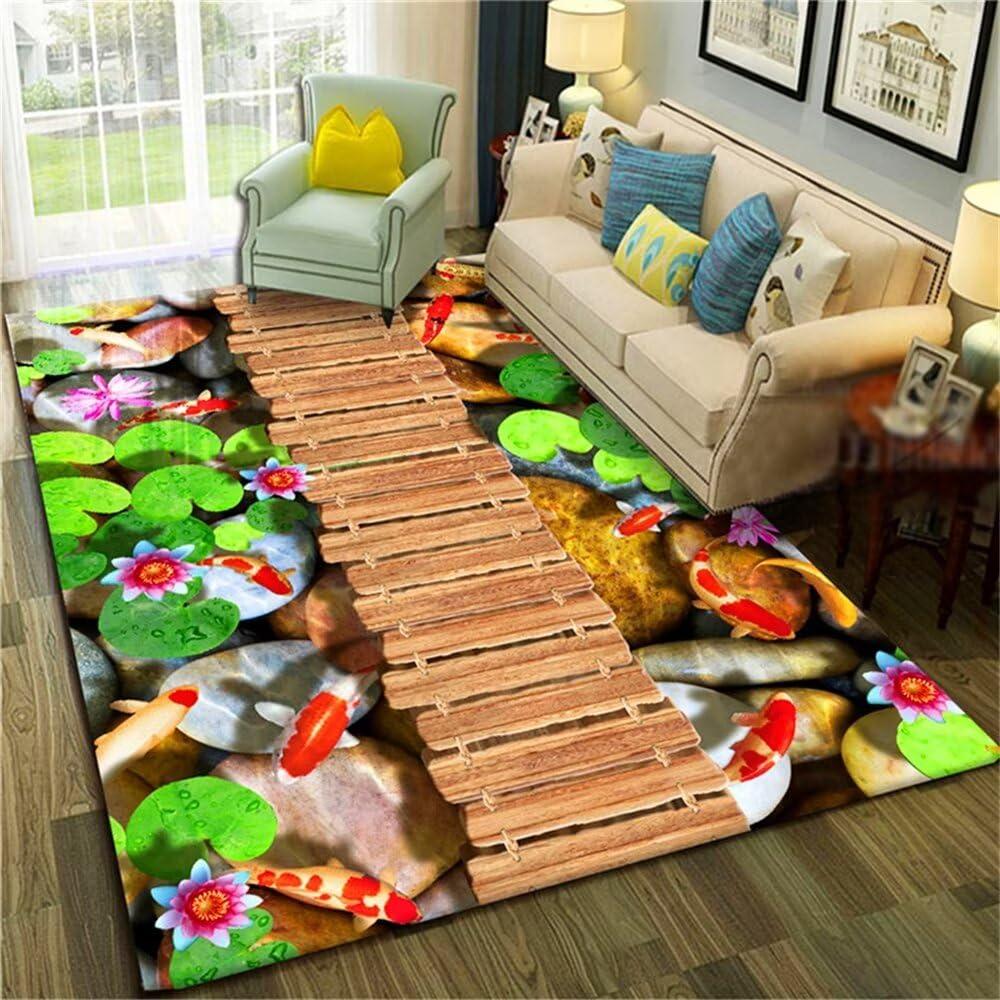Tapis de designer art déco imprimé en couleur 70X140CM pour décoration de salon moderne