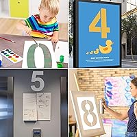 Vista 6 de 18 Inch Large Number Stencils Set 0-9 Address Number Stencil Reusable Plastic Digital Stencils Templates for Cake Stencil Address Number Painting