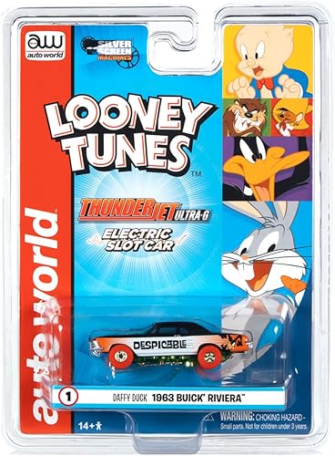 Miniatura 5 de Auto World Thunderjet R33 Looney Tunes Daffy Duck - 1963 Buick Riviera HO Scale Slot Car