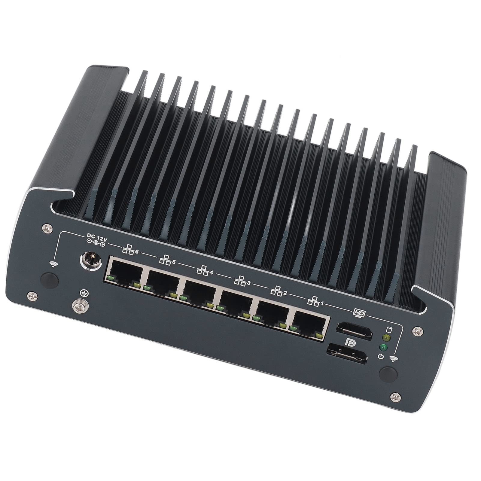 Computer Industriale Incorporato, Switch Host Server Minicomputer Pratico Ingresso DC12V 100-240 V PCB ABS per Laboratori (Spina UE)