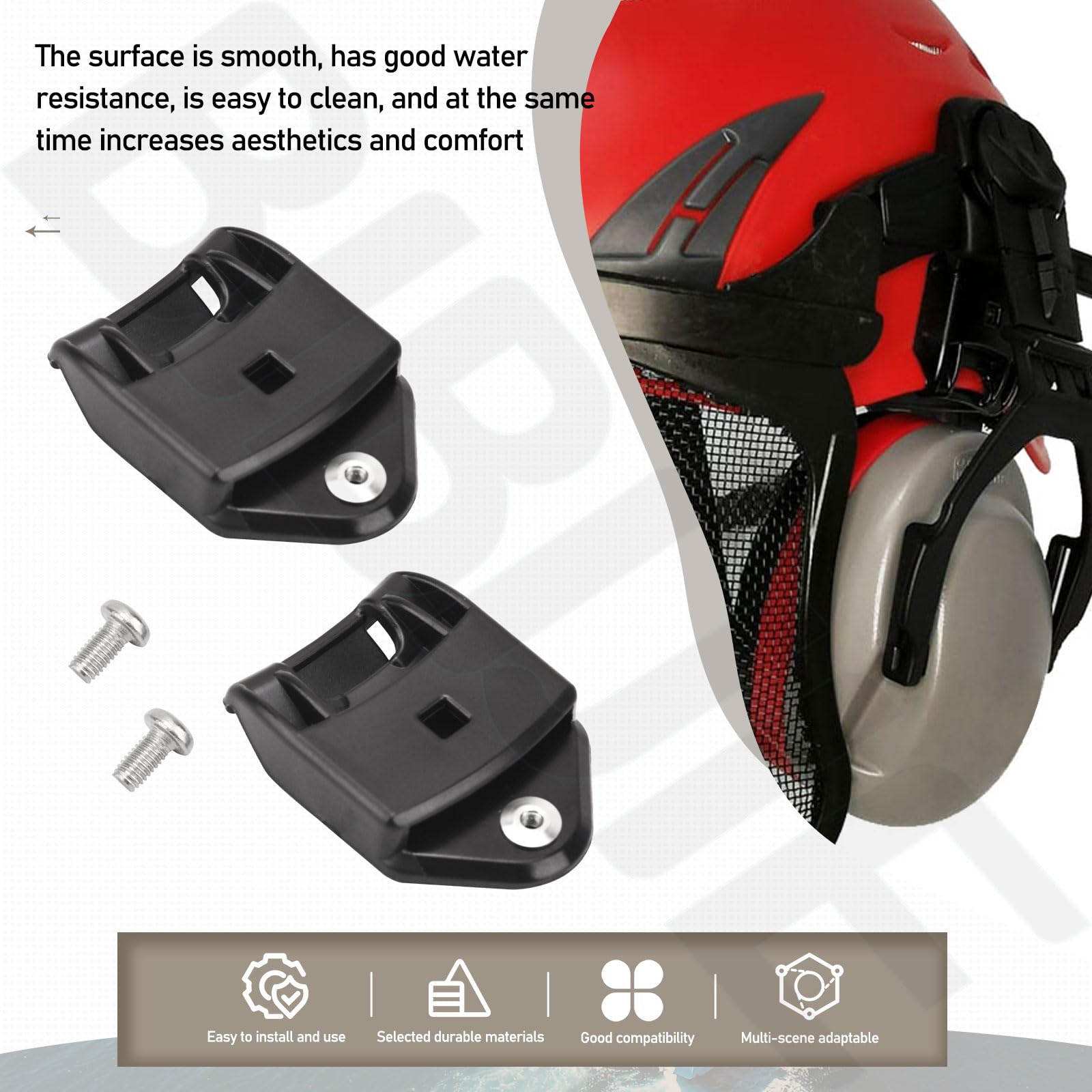 Paquete de 2 adaptadores de orejeras WAC0003 compatibles con Kask para todos los protectores auditivos Plasma, Super Plasma, HP