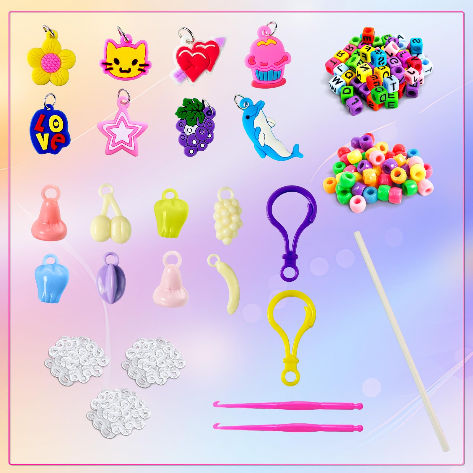 ROSHUKG 2500 Loom Bands Refill Kit, Rubber Band Bracelet Making Kit for Kids Weaving DIY Crafting Gift, 25 Colours 2500 Pcs, Small - Image 2