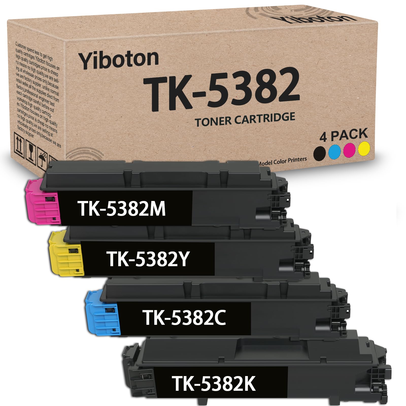 High Yield TK-5382 TK-5382K TK-5382C TK-5382Y TK-5382M Toner Cartridge | Replacement for Kyocera TK5382 Toner Compatible for Kyocera ECOSYS MA4000cifx PA3500cx MA4000cix PA4000cx Printers