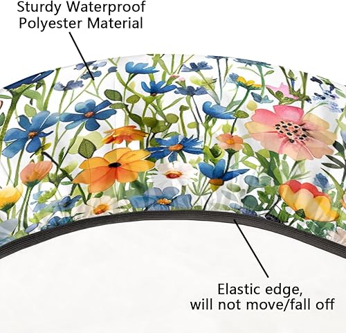 Vista 245 de Cardinal Bird - Mantel redondo ajustable con borde elástico de 36 a 42 pulgadas, mantel redondo elástico, impermeable, lavable, mantel circular