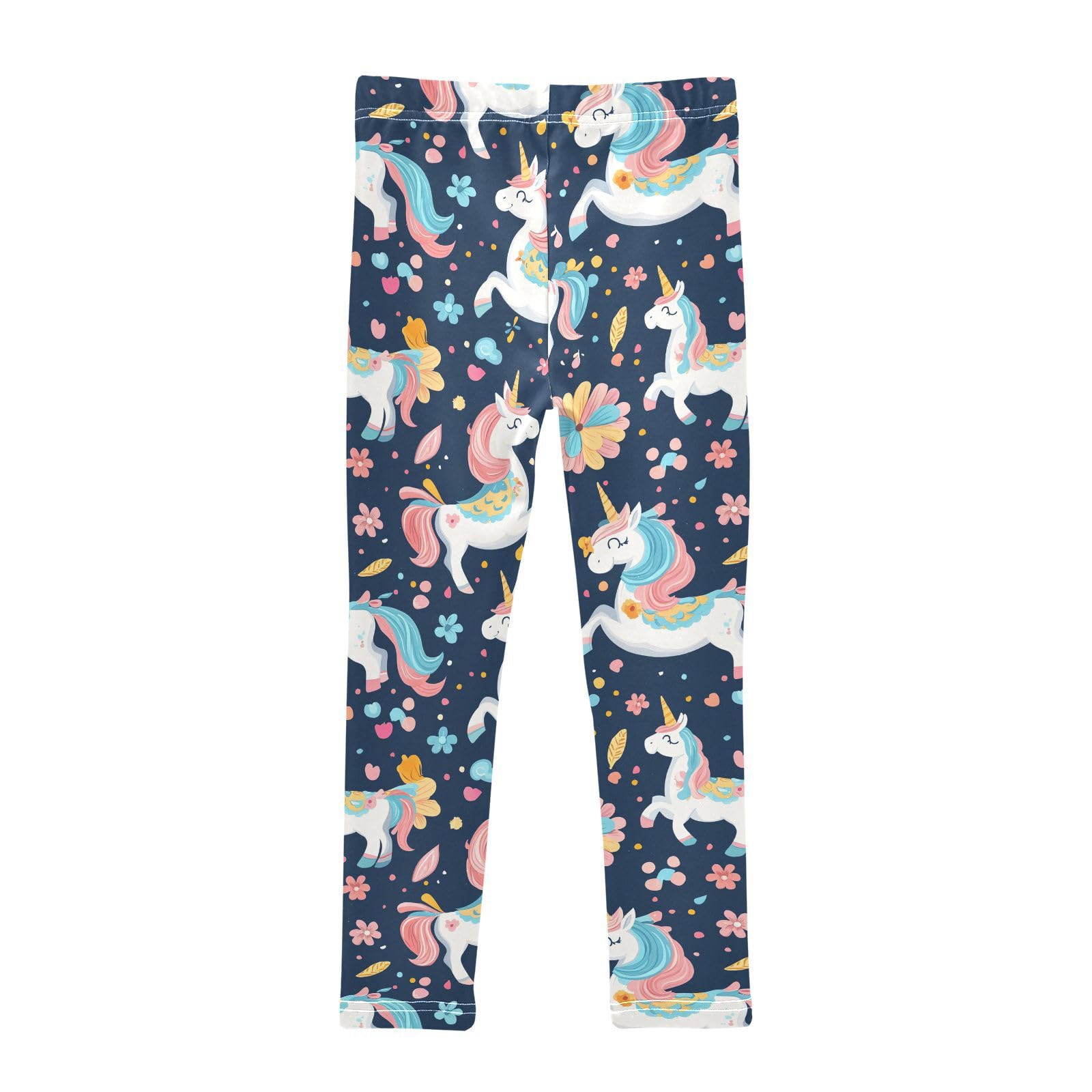 Fairytale Unicorn Girls' Leggings Toddler Doodles Kids Yoga Pants Dance Active Tights 5T Multi