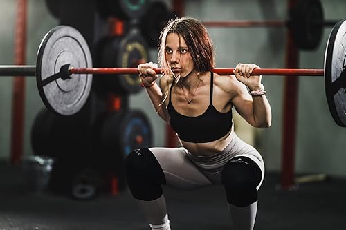 Miniatura 7 de AEOLOS Rodilleras para levantamiento de pesas (1 par), rodilleras de compresión de 0.236 pulgadas para levantamiento de potencia, sentadillas y