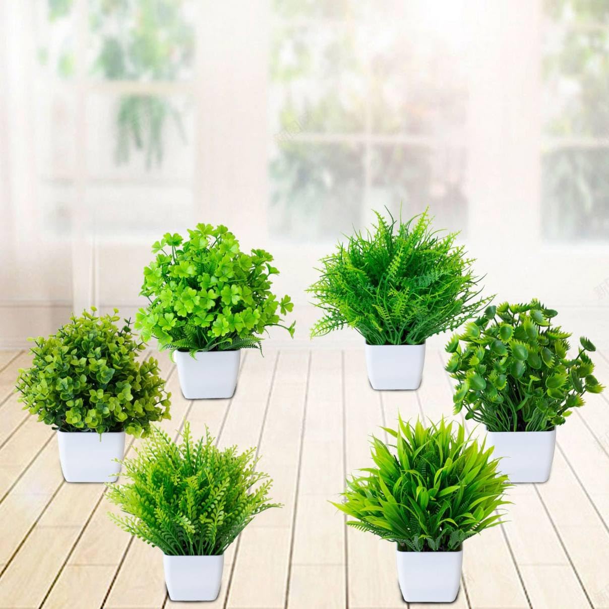 Amazon｜HGJH 人工観葉植物 フェイクグリーン フラワー11 小型鉢植え