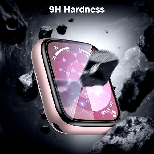 Miniatura 3 de UniqueMe Protector de pantalla compatible con Apple Watch Series 87 de 1.614 pulgadas, vidrio templado 9H, marco de metal, cobertura completa,