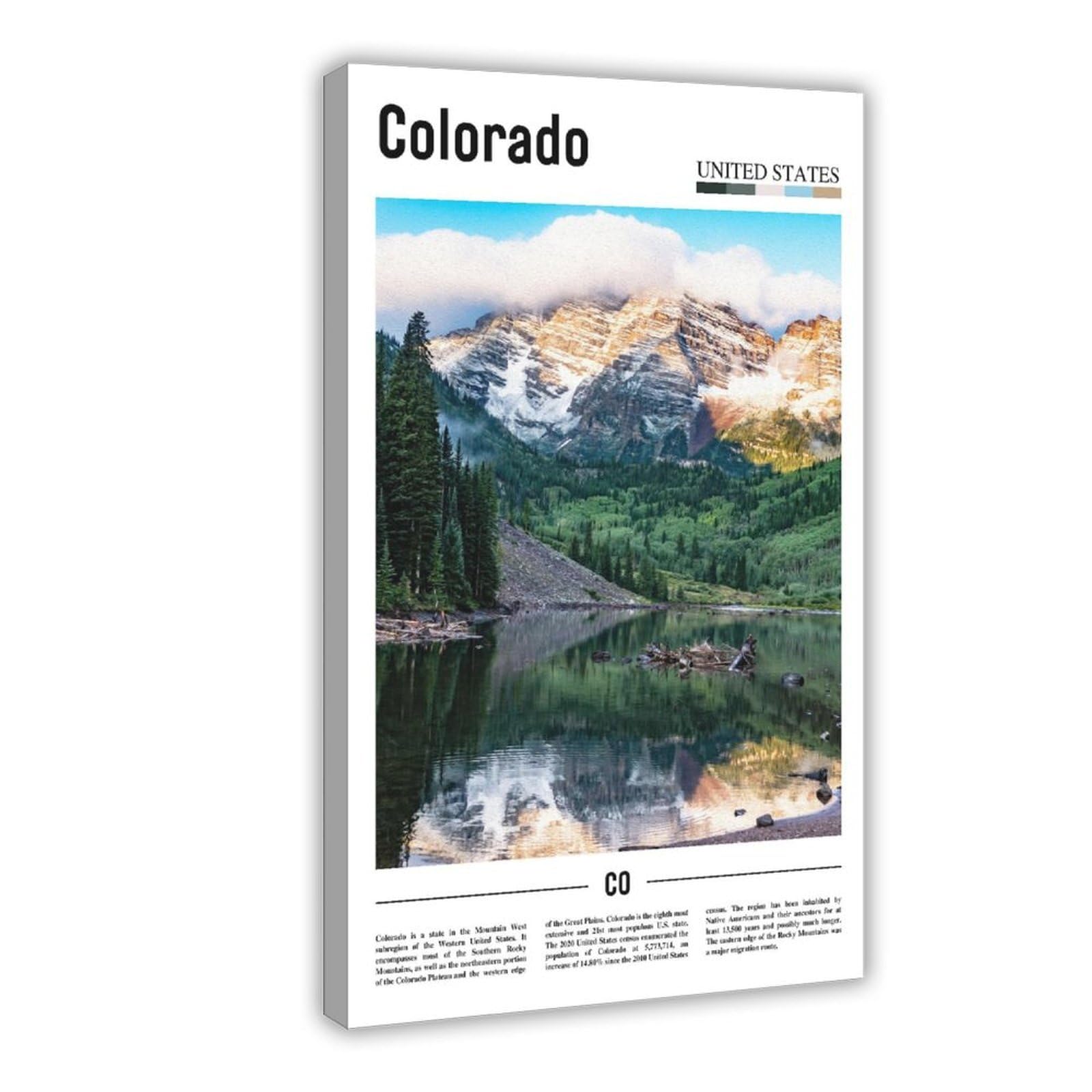 Wcyb Frame Colorado Lakes Mountains The United States Of America Scenery Travel Prints Posters Canvas Deco Paintings Wall Art For Office Living Room Hangable Fra