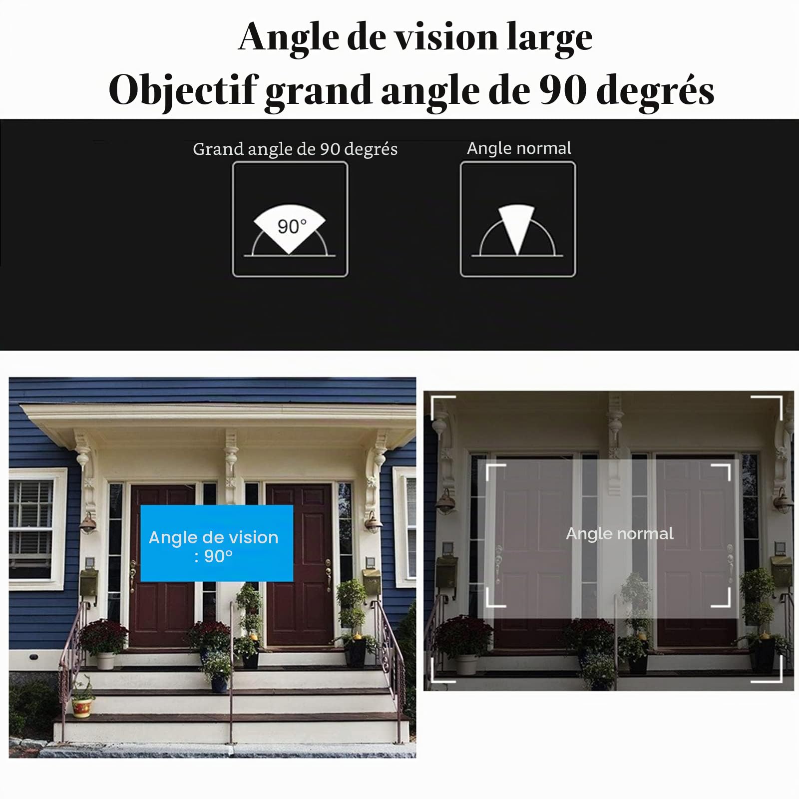 Juicon de porte numérique - 2,8'' - Écran LCD - Vision nocturne - Surveillance de porte numérique Or