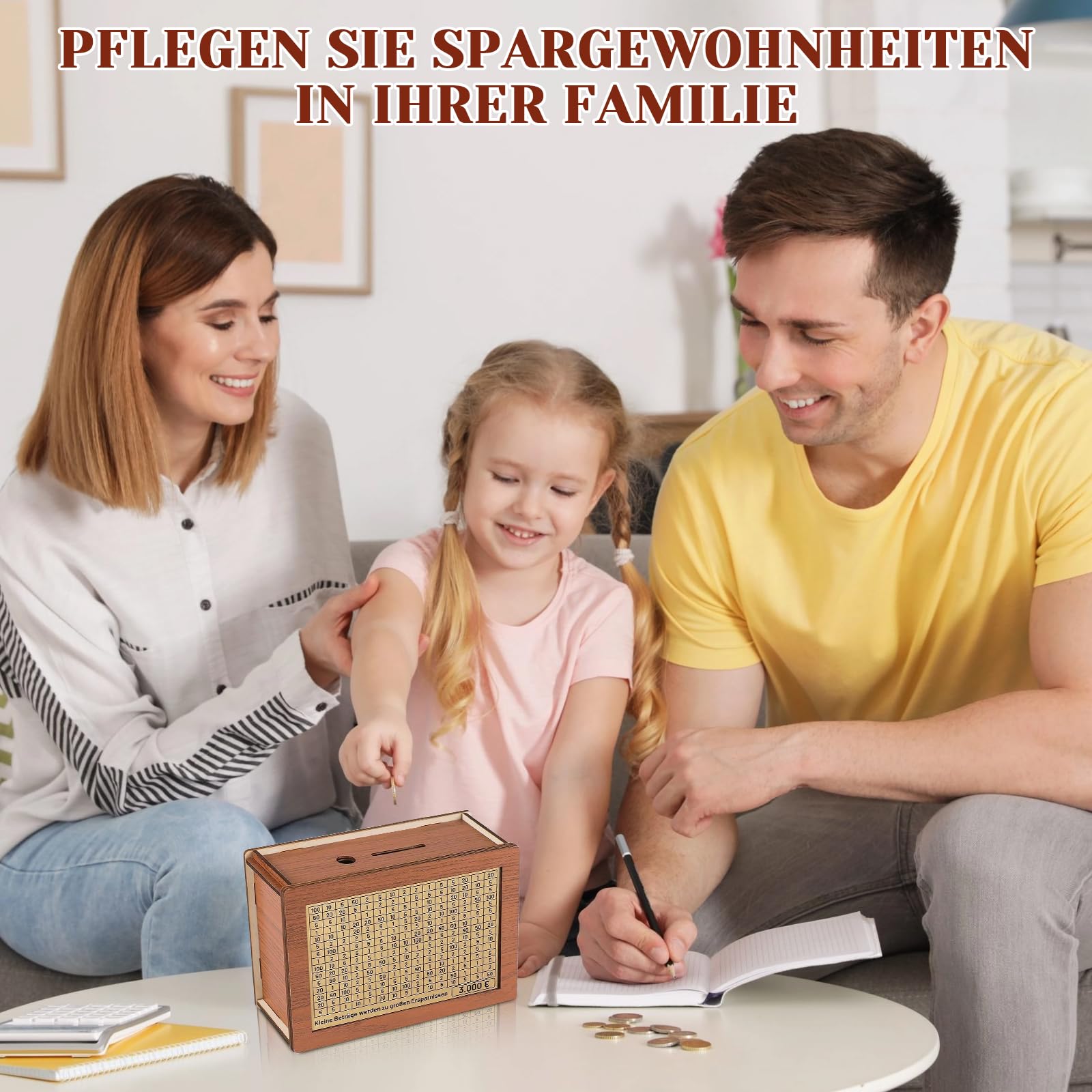 Salvadanaio Conta Soldi In Legno Con Obiettivi - Goalsaver Box Per Risparmi Fino A 10.000€ - Foto 10